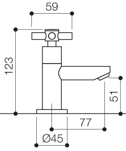Basin Taps (Pair, Chrome). technical image