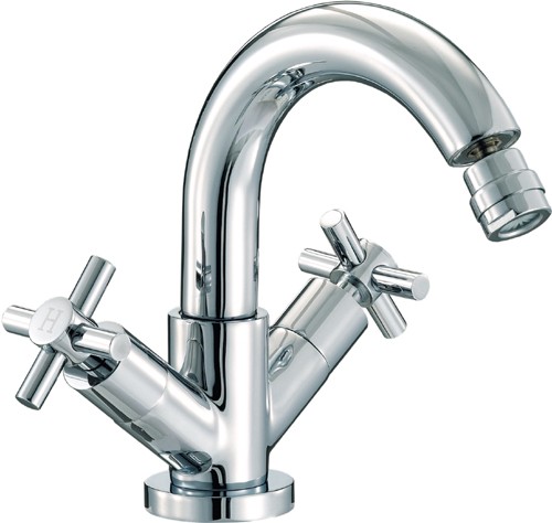 Mono Bidet Mixer Tap With Pop-Up Waste (Chrome). technical image