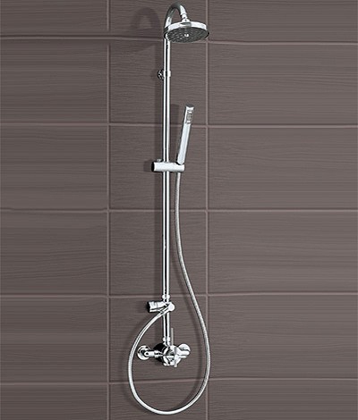 Thermostatic Shower Set With Valve, Riser & Head. technical image