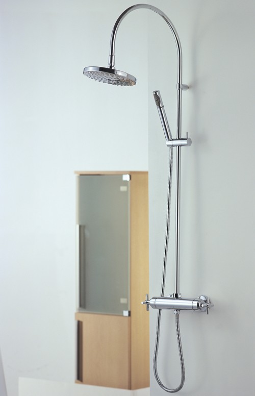 Thermostatic Shower Set With Valve, Riser & Head. technical image