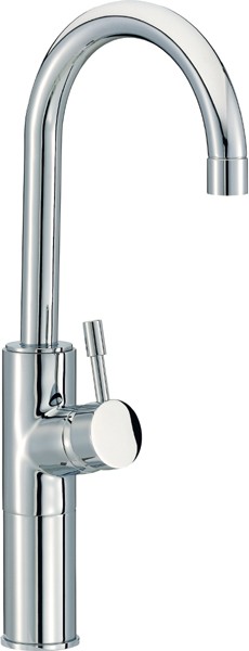 Series High Rise Kitchen Mixer Tap With Swivel Spout (Chrome). technical image
