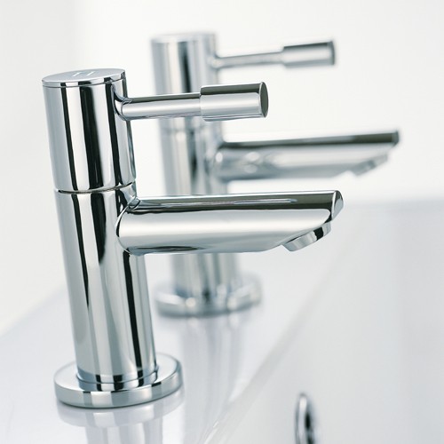 Basin Taps (Pair, Chrome). technical image