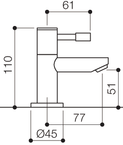 Basin Taps (Pair, Chrome). technical image