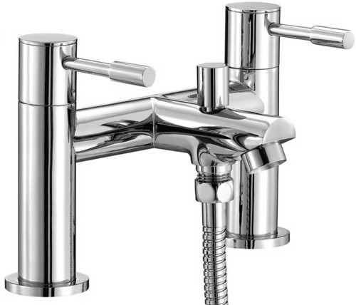 Bath Shower Mixer Tap With Shower Kit (Chrome). technical image