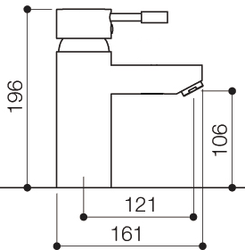 1 Tap Hole Bath Filler Tap (Chrome). technical image