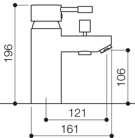 1 Tap Hole Bath Shower Mixer Tap With Shower Kit (Chrome). technical image