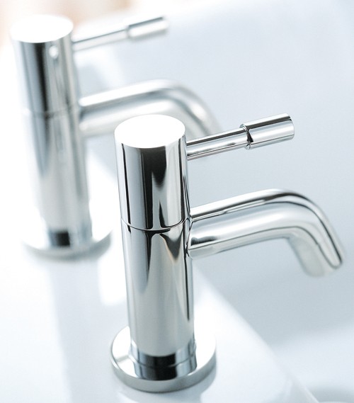 Basin Taps (Pair, Chrome). technical image