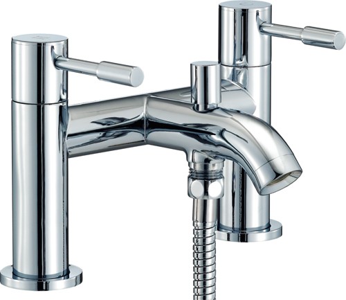 Bath Shower Mixer Tap With Shower Kit (Chrome). technical image