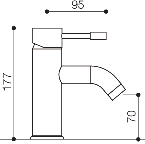 Mono Basin Mixer Tap With Pop Up Waste (Chrome). technical image