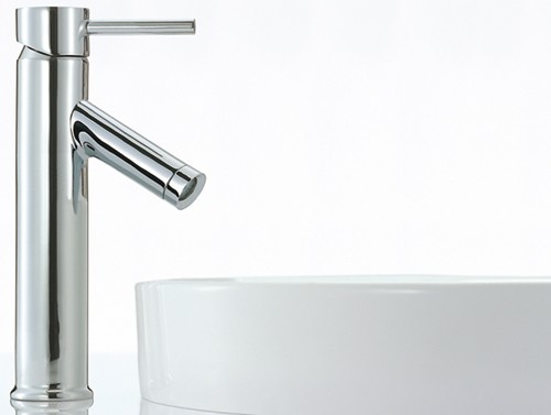 Basin Mixer Tap, Freestanding, 234mm High (Chrome). technical image
