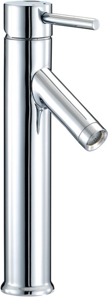 Basin Mixer Tap, Freestanding, 292mm High (Chrome). technical image