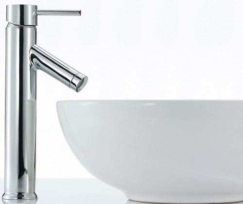 Basin Mixer Tap, Freestanding, 292mm High (Chrome). technical image