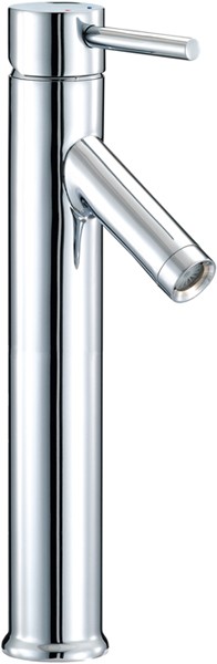 Basin Mixer Tap, Freestanding, 353mm High (Chrome). technical image