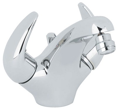 Mono Bidet Mixer Tap With Pop Up Waste (Chrome). technical image