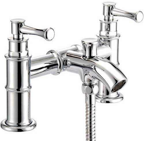 Bath Shower Mixer Tap With Shower Kit (Chrome). technical image