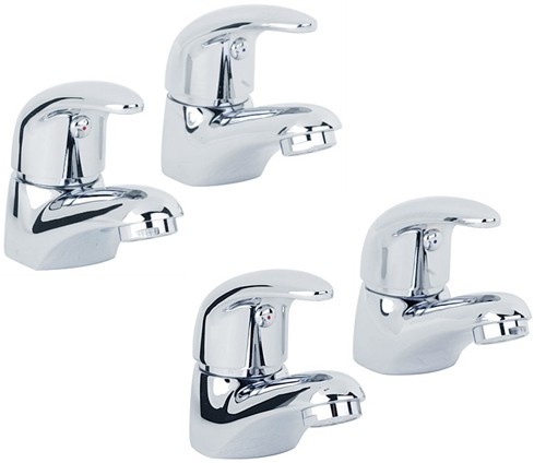 Basin & Bath Tap Pack (Chrome). technical image