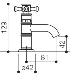 Basin Taps (Pair, Chrome). technical image