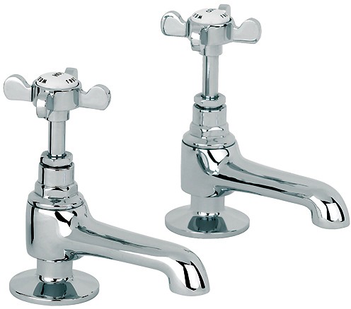 Basin Taps (Pair, Chrome). technical image