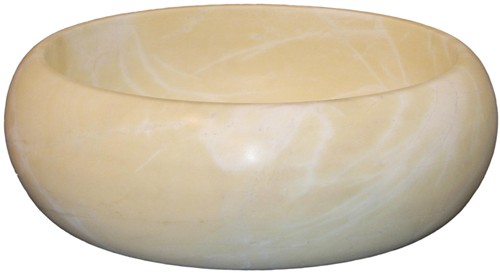 450mm Luxury Stone Basin. Cream / Yellow Marble. technical image