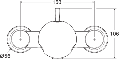Exposed Thermostatic Shower Valve (Chrome). technical image
