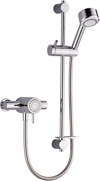 Exposed Thermostatic Shower Valve With Shower Kit (Chrome). technical image