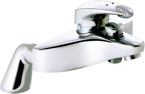 Bath Shower Mixer Tap With Shower Kit (Chrome). technical image