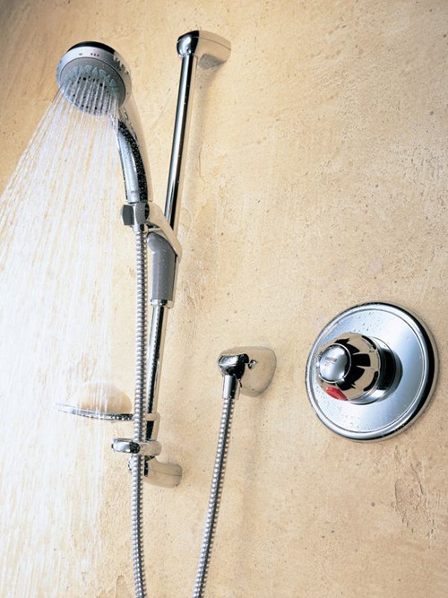 415 Concealed Shower Kit with Slide Rail in Chrome. technical image