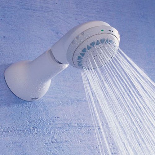 Mira RF7 Adjustable Spray, Rigid Shower Head (BIR, White). technical image