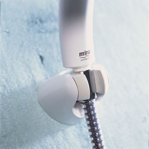 Mira RF2 Fixed Shower Handset Holder in White. technical image