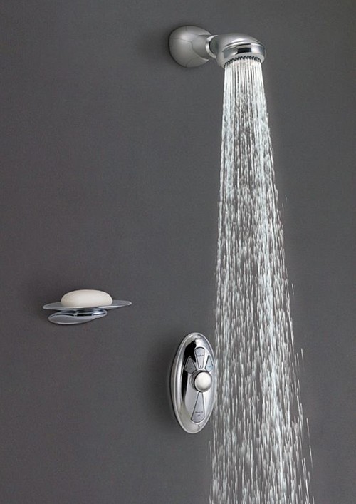 Thermostatic Exposed Digital Shower Kit with Fixed Head & Pump. technical image