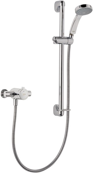 Exposed Thermostatic Shower Valve With Shower Kit (Chrome). technical image