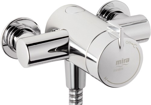 Exposed Thermostatic Shower Valve With Shower Kit (Chrome). technical image
