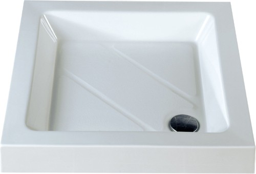 Stone Resin Square Shower Tray. 760x760x110mm. technical image