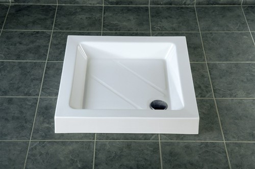 Stone Resin Square Shower Tray. 760x760x110mm. technical image