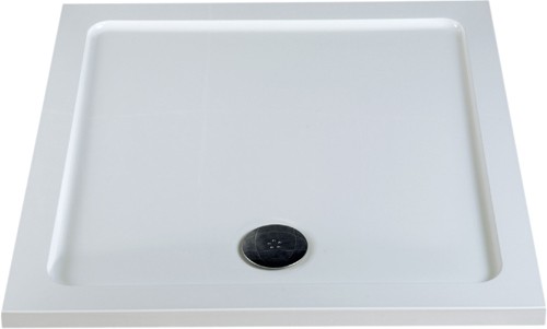 Acrylic Capped Low Profile Square Shower Tray. 1000x1000x40mm. technical image