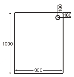 Acrylic Capped Low Profile Rectangular Tray. 1000x800x40mm. technical image