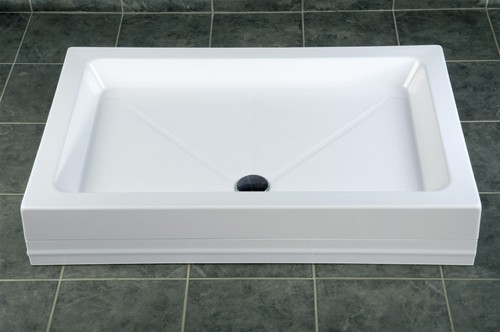 Easy Plumb Stone Resin Rectangular Tray. 1400x700x110mm. technical image