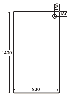 Easy Plumb Stone Resin Rectangular Tray. 1400x800x110mm. technical image