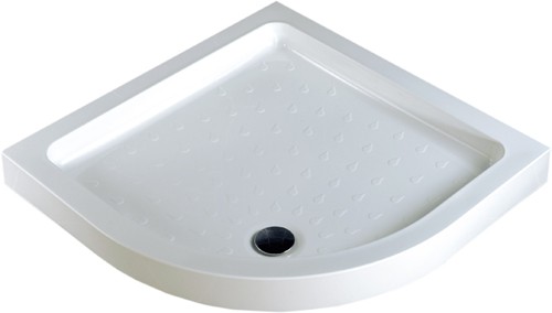 Acrylic Capped Quadrant Shower Tray. 800x800x80mm. technical image