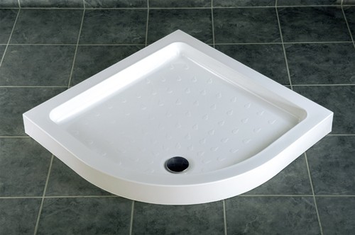 Acrylic Capped Quadrant Shower Tray. 800x800x80mm. technical image