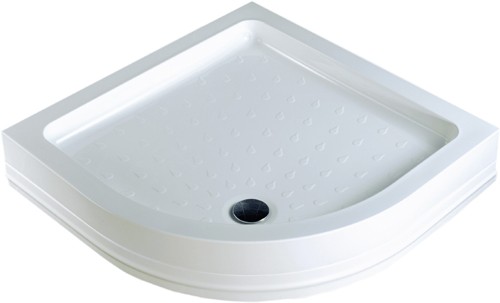 Acrylic Capped Quadrant Shower Tray. Easy Plumb. 900x900x80mm. technical image