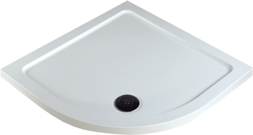 Acrylic Capped Low Profile Quad Shower Tray. 1000x1000x40mm. technical image