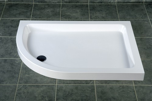 Stone Resin Offset Quad Shower Tray. 900x800mm (Right Hand). technical image