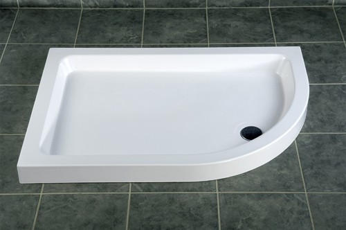Stone Resin Offset Quad Shower Tray. 1000x800mm (Right Hand). technical image