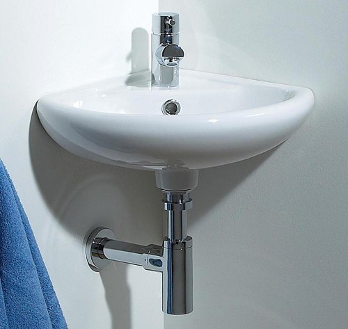 Corner Basin (1 Tap Hole). 460mm. technical image