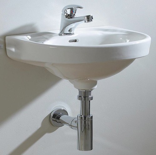 Wall Hung Basin (1 Tap Hole). 410x320mm. technical image