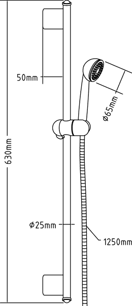Thermostatic Bar Shower Valve With Slide Rail Kit. technical image