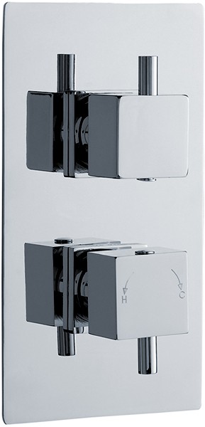 3/4" Twin Thermostatic Shower Valve, Diverter & ABS Trim. technical image