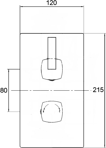 3/4" Twin Thermostatic Shower Valve, Diverter & ABS Trim. technical image
