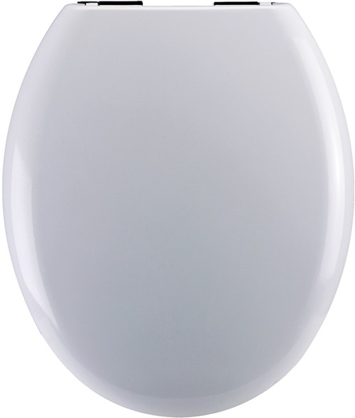Additional image for Luxury Soft Close Toilet Seat With Chrome Hinges (White).